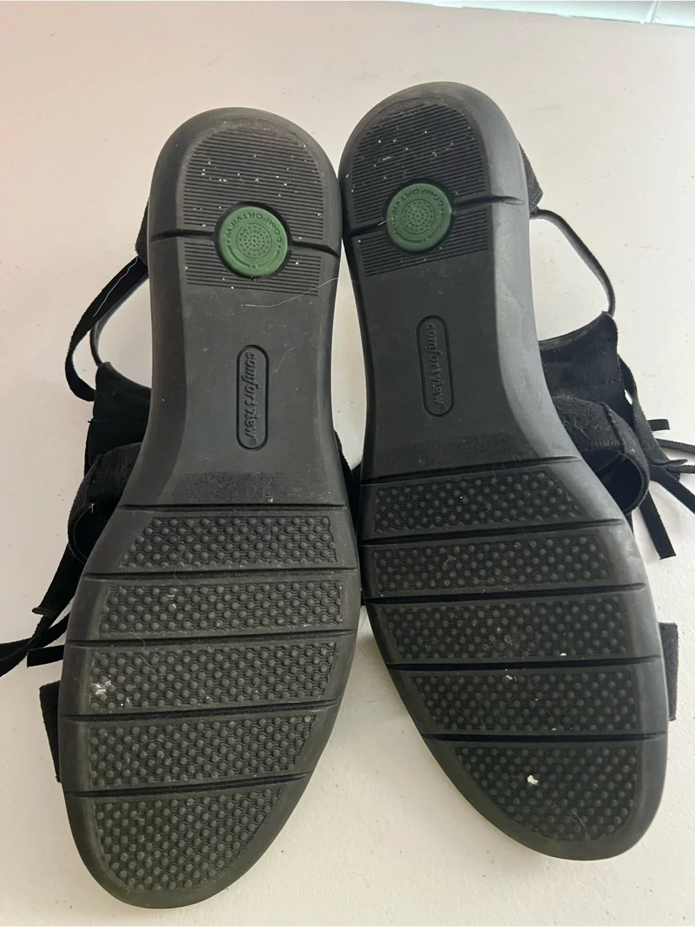 Black Fringe Studded Women's Sandals by ComfortView
